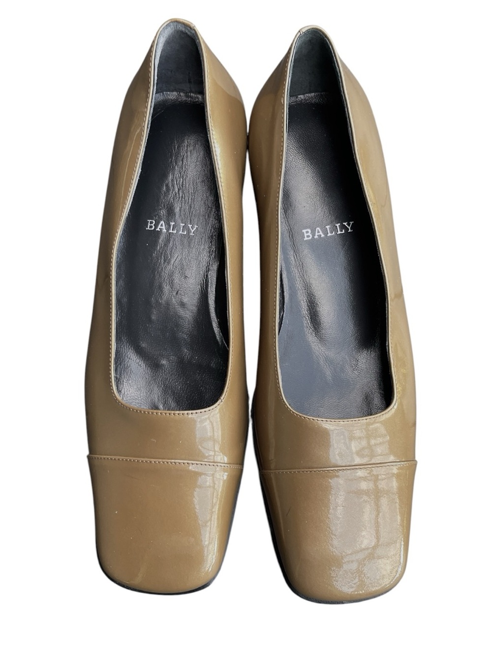 New Vintage Bally Trives Bronze Square Heel/Toe Patent Leather Loafer (5.5) - Picture 3 of 14
